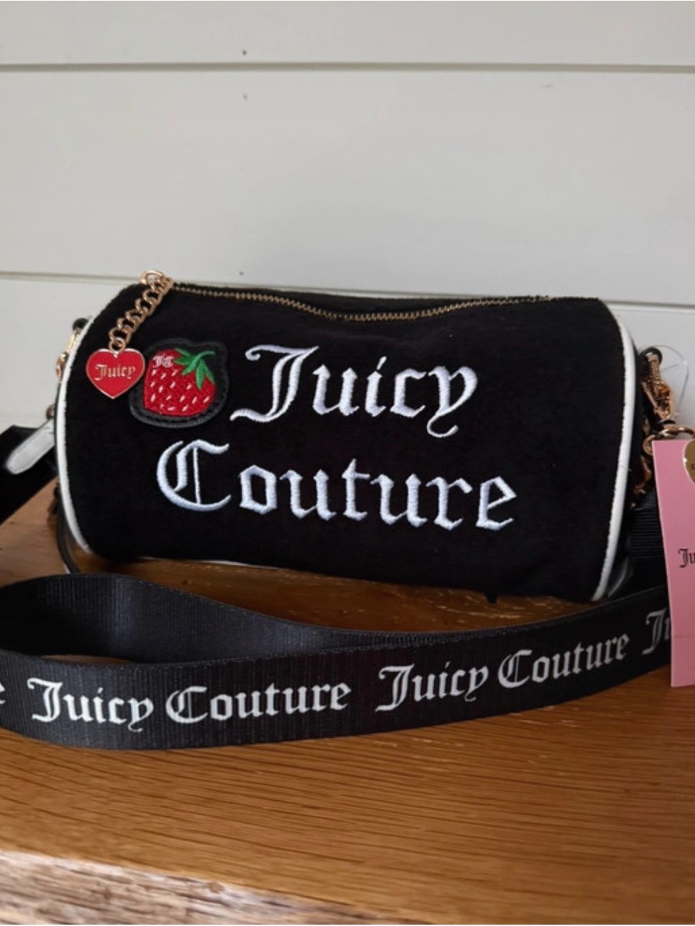 Brand New With Tags Juicy Couture Sweet n’ Juicy Barrel Bag in Liquorice
